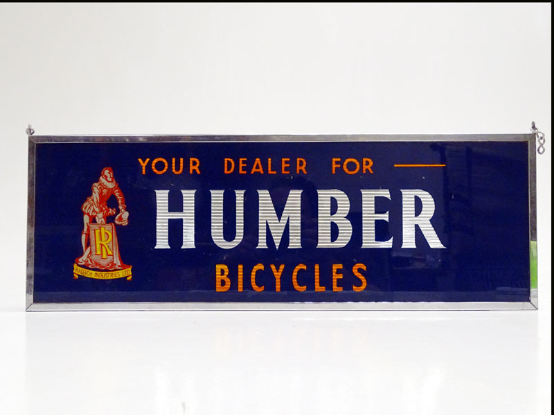 Lot 53 - Humber Cycles Glass Advertising Sign