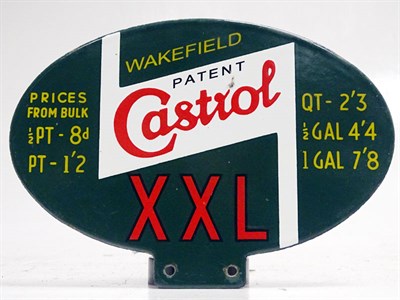 Lot 293 - Rare Castrol Enamel Cabinet Plaque