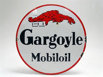 Lot 110 - Mobiloil 'Gargoyle' Motor Oil Enamel Sign