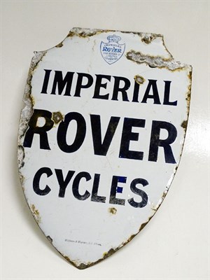 Lot 95 - A Rare Imperial Rover Cycles Enamel Sign, c1910