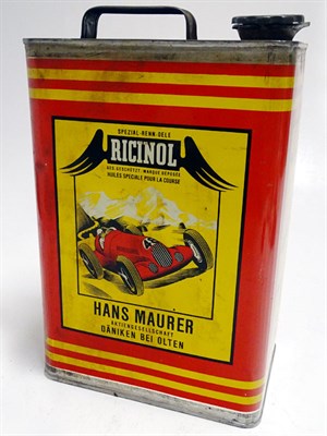 Lot 111 - A Rare Pictorial 2-Gallon Oil Can, French, 1930s