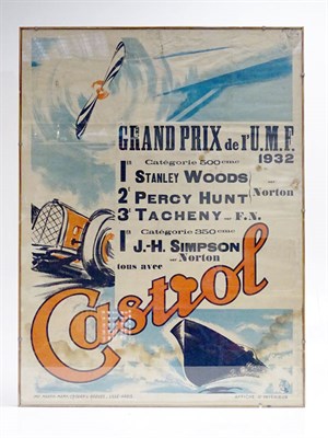 Lot 119 - A Rare Original Castrol Oil Achievements Poster