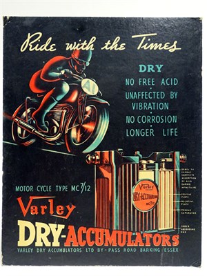 Lot 146 - A Rare Varley Dry-Accumulators for Motorcycles Pictorial Showcard