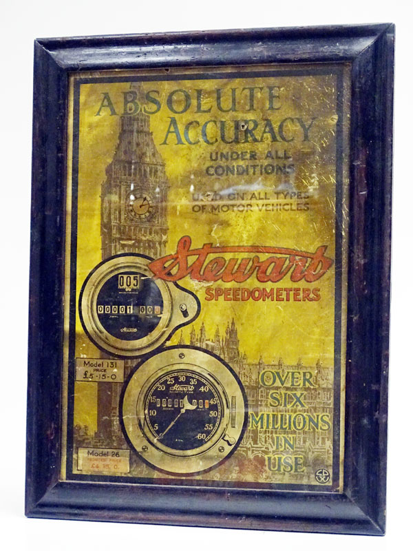Lot 91 - A Rare and Early Stewart Speedometers Showcard, c1910