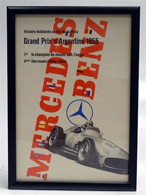Lot 157 - An Original 1955 Argentinian Grand Prix Mercedes-Benz Victory Poster