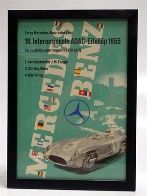 Lot 158 - An Original 1955 ADAC-Eifellop Mercedes-Benz Victory Poster