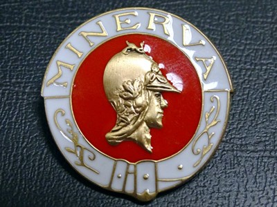 Lot 202 - An Early Minerva Motors Enamelled Lapel Badge