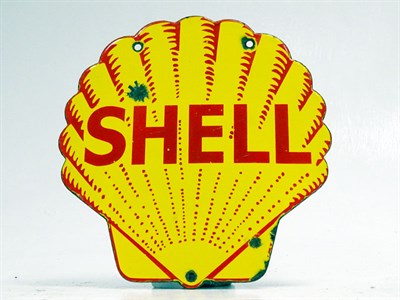 Lot 225 - Shell Clamshell Enamel Sign