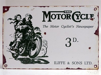 Lot 270 - Rare 'The Motorcycle' Pictorial Enamel Sign