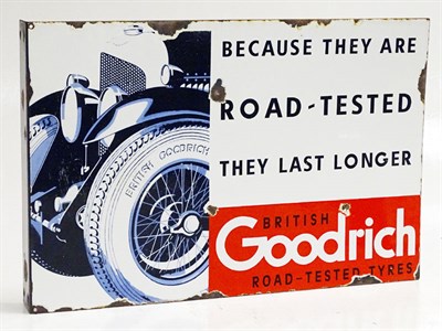 Lot 266 - Goodrich Tyres Enamel Sign - W.O Bentley