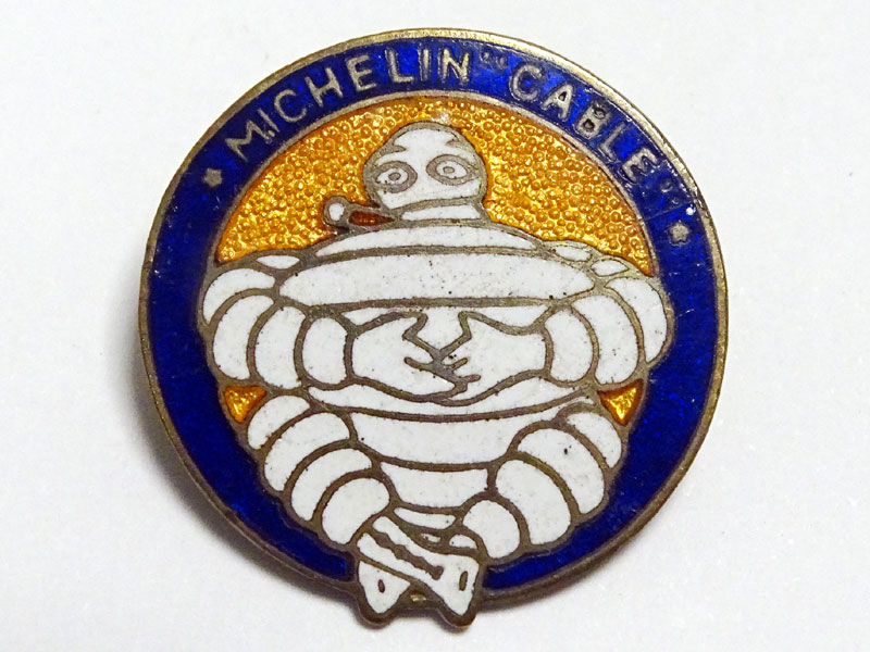 Lot 259 - Rare Michelin 'Cable' Tyres Enamel Advertising Pin Badge, c1910