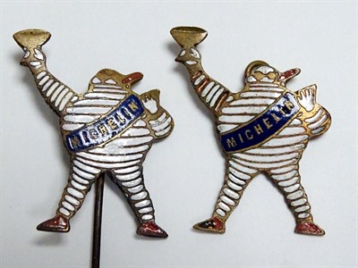 Lot 243 - An Extremely Rare Pair of Michelin Employee's Lapel badges, c1908 - 10 period