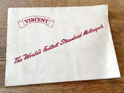 Lot 134 - 1950 Vincent Model Range Sales Brochure