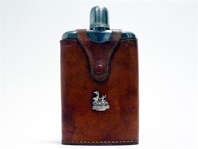 Lot 19 - A Leather-Covered Drinks Flask