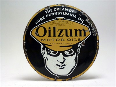 Lot 284 - Oilzum Motor Oil Pictorial Enamel Sign