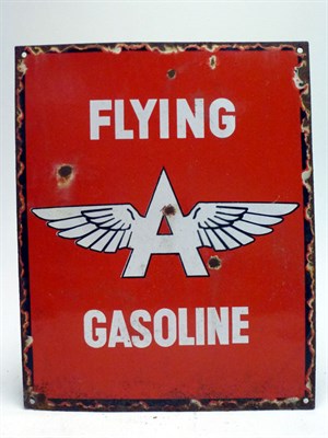 Lot 260 - 'Flying A Gasoline' Enamel Sign