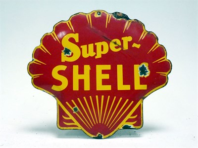 Lot 194 - A 'Super Shell' Enamel Sign