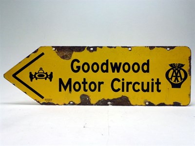 Lot 249 - A 'Goodwood Motor Circuit' Enamel AA Road Sign