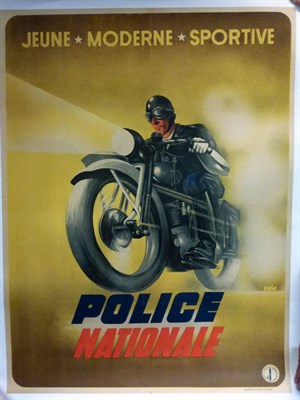 Lot 246 - A Rare French Motorcycle Police Recruitment Poster, c1930s