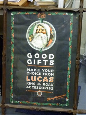 Lot 255 - A 'Good Gifts - Lucas King of the Road Accessories' Christmas poster