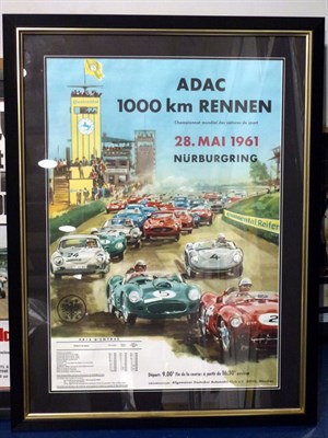 Lot 184 - Original ADAC 1000KM Advertising Poster, 1961