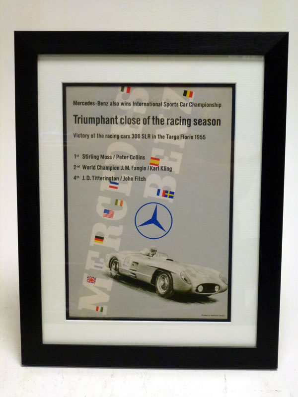 Lot 261 - A 1955 Targa Florio Mercedes-Benz Victory Poster