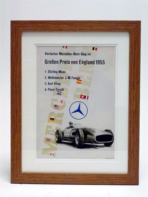 Lot 262 - A 1955 British Grand Prix Mercedes-Benz Victory Poster