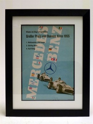Lot 263 - A 1955 Argentinian Grand Prix Mercedes-Benz Victory Poster