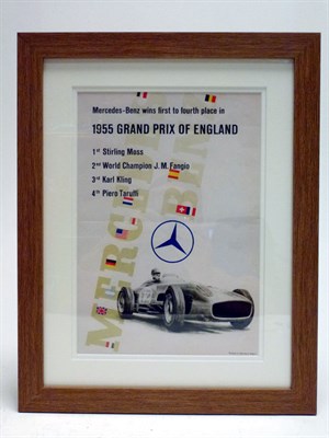 Lot 265 - A 1955 British Grand Prix Mercedes-Benz Victory Poster