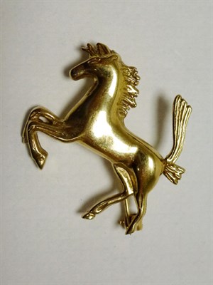 Lot 289 - A Solid Gold Ferrari 'Prancing Horse' Brooch