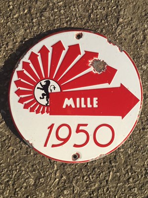 Lot 281 - 1950 Mille Miglia Enamel Sign