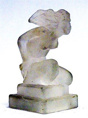 Lot 310 - 'Kneeling Nude' Glass Accessory Mascot by Red Ashay, c1920s
