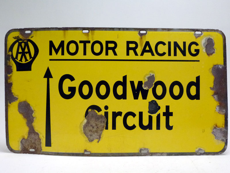Lot 32 - Goodwood Motor Circuit Enamel Sign