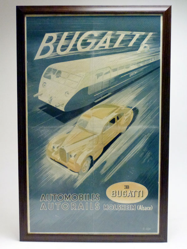 Lot 74 - An Original Art-Deco Bugatti Advertising Poster