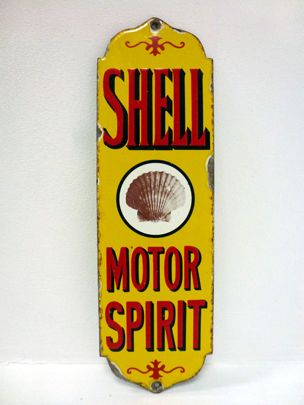 Lot 31 - Shell 'Motor Spirit' Finger Plate Enamel Sign