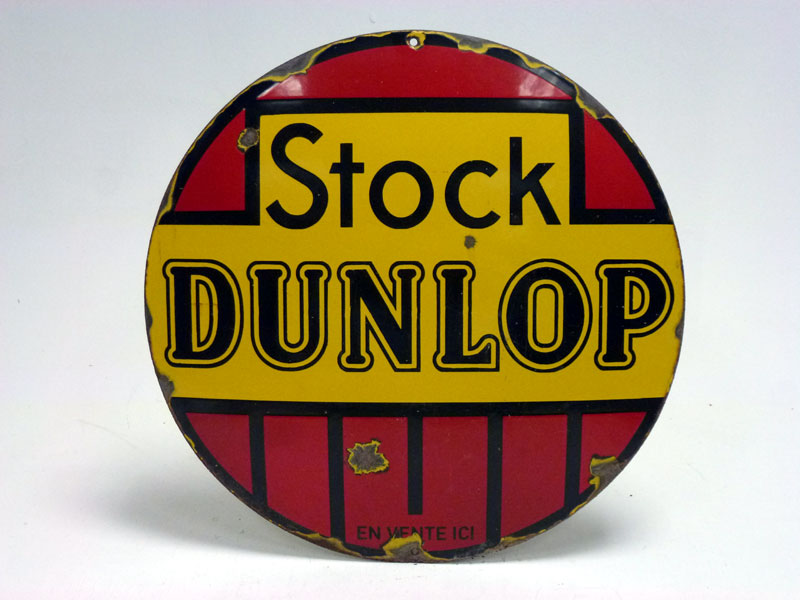 Lot 93 - Stock Dunlop Enamel Sign