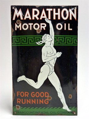 Lot 127 - Marathon Motor Oil Enamel Sign