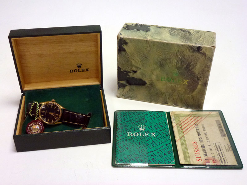 Lot 20 - Solid 18Ct Gold Rolex Oyster, Supplied New in April 1957