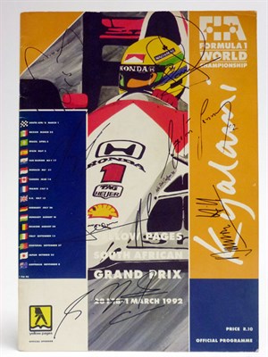 Lot 159 - A Rare 1992 Kyalami Grand Prix Programme - Signed