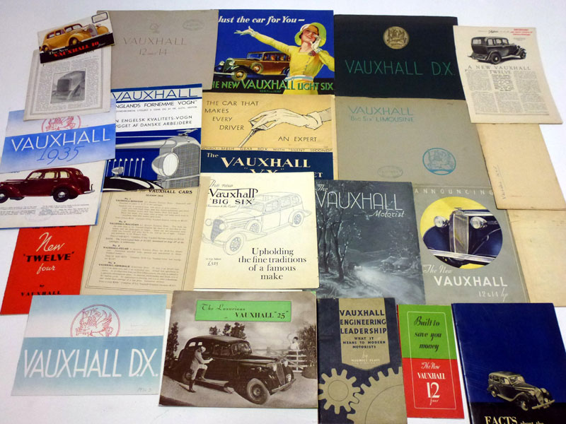 Lot 1 - Pre-War Vauxhall Sales Brochures