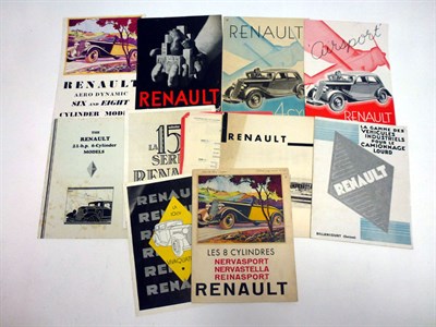 Lot 102 - Pre-War Renault Sales Literature