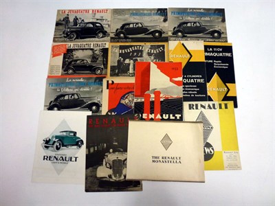 Lot 103 - Pre-War Renault Sales Literature