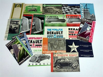 Lot 110 - Pre-War Renault Sales Brochures