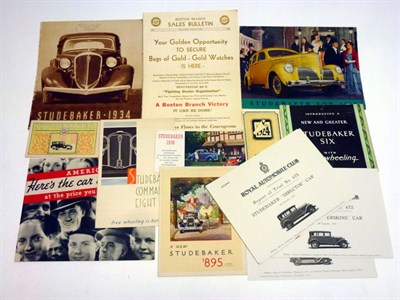 Lot 140 - Pre-War Studebaker Sales Brochures