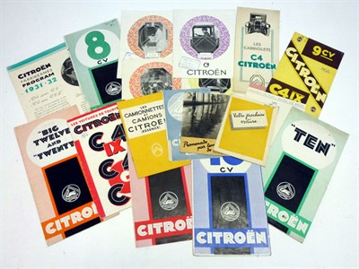 Lot 175 - Pre-War Citroen Sales Brochures