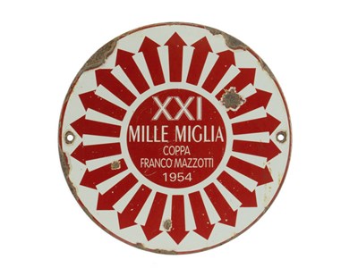 Lot 504 - Mille Miglia Enamel Sign, 1954