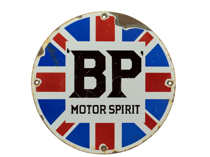 Lot 90 - BP Motor Spirit Enamel Sign