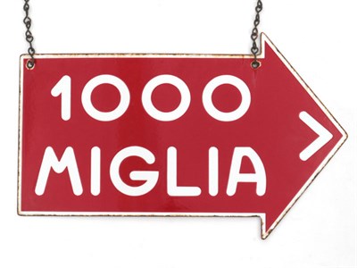 Lot 297 - A Rare Mille Miglia Enamel Sign