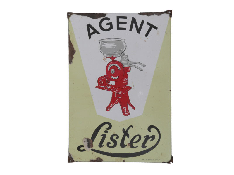 Lot 93 - 'Agent Lister' Enamel Sign