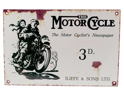 Lot 195 - A Rare 'The Motorcycle' Enamel Sign
